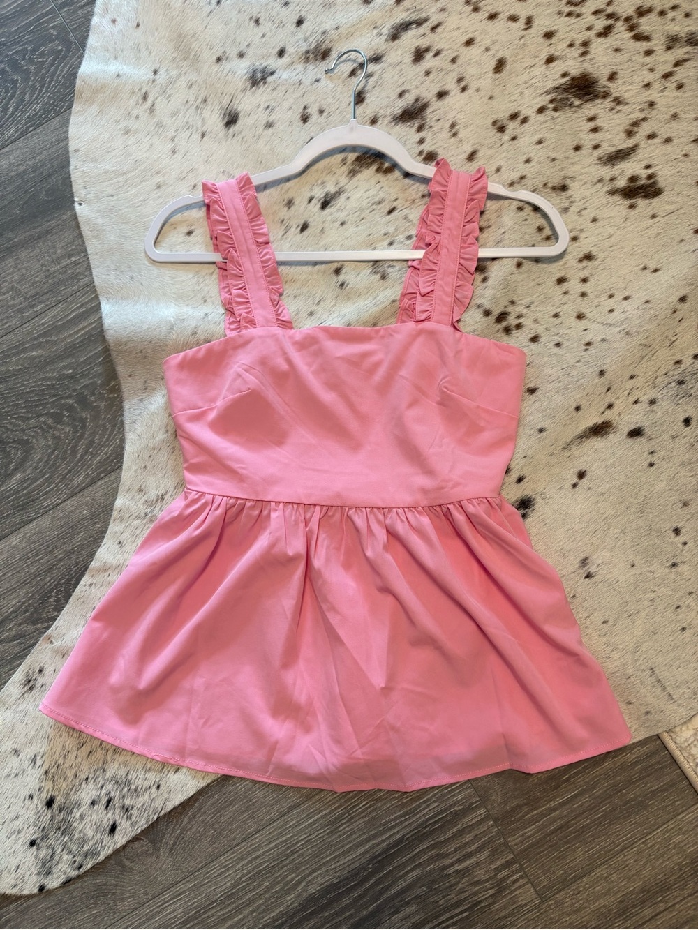 mittoshop Bright Pink Smocked Peplum Top